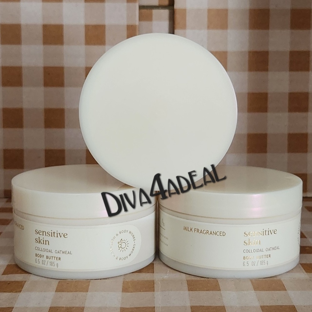 3X Bath & Body Works Aromatherapy Sensitive Skin Oatmeal 6.5 OZ Body Butters